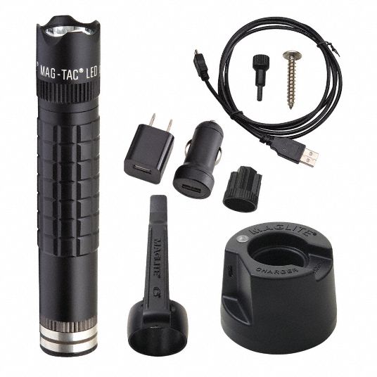 Tactical Handheld Light,LED,Black - Grainger