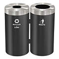 Round Metal Recycling Cans & Stations