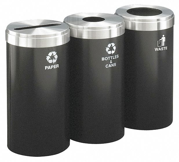 Recycling Container, Black, 69 gal.
