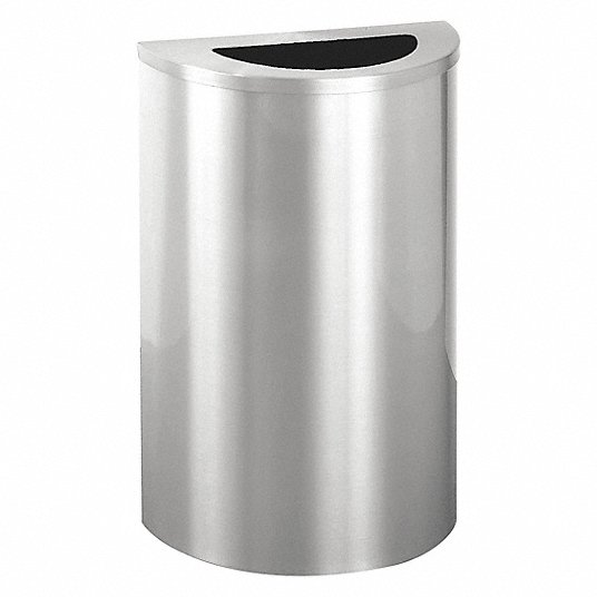 Glaro Trash Can Aluminum Flat With, Stainless Steel Half Round Trash Can