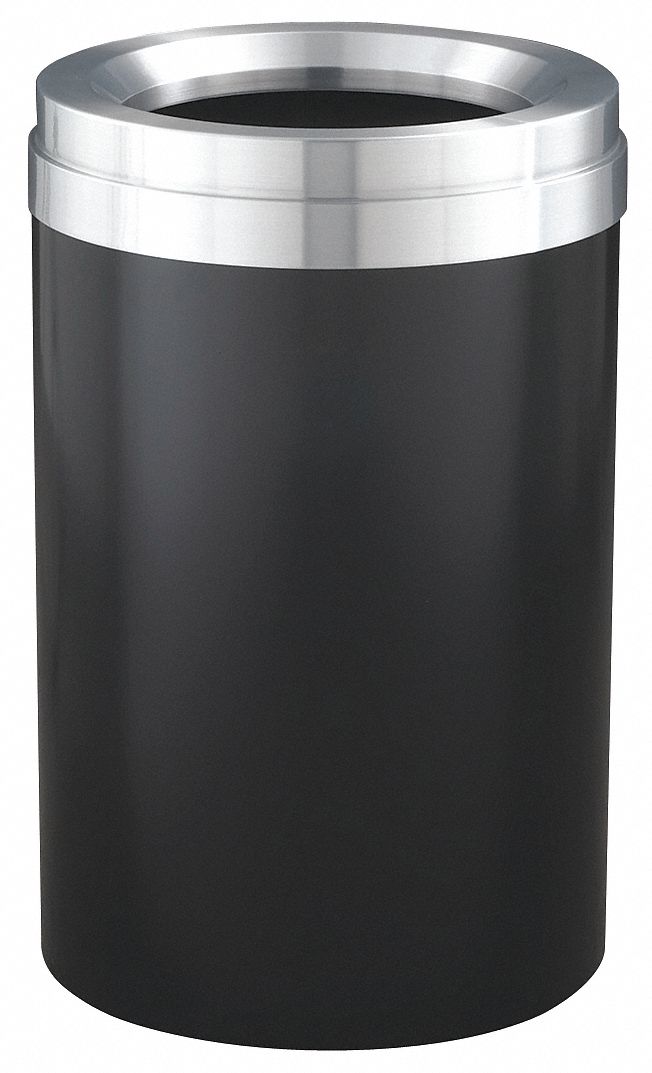 Trash Can, Round, 41 gal., Black