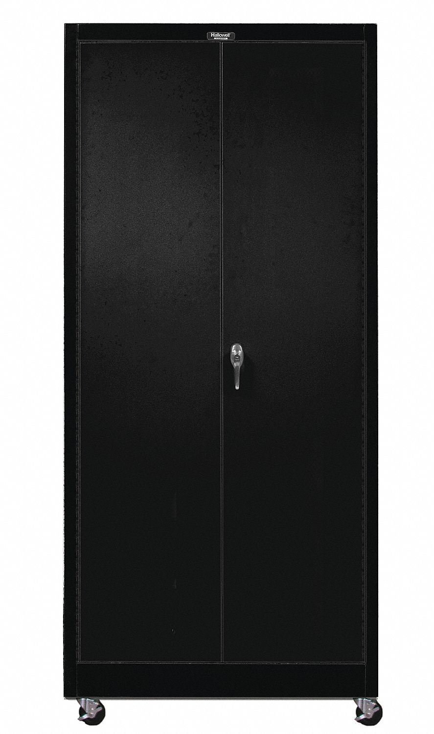 STORAGE CABINET, CASTERS, 36 X 24 X 72 IN, SWING, KEYED, 4 SHELVES, ADJUSTABLE, BLACK
