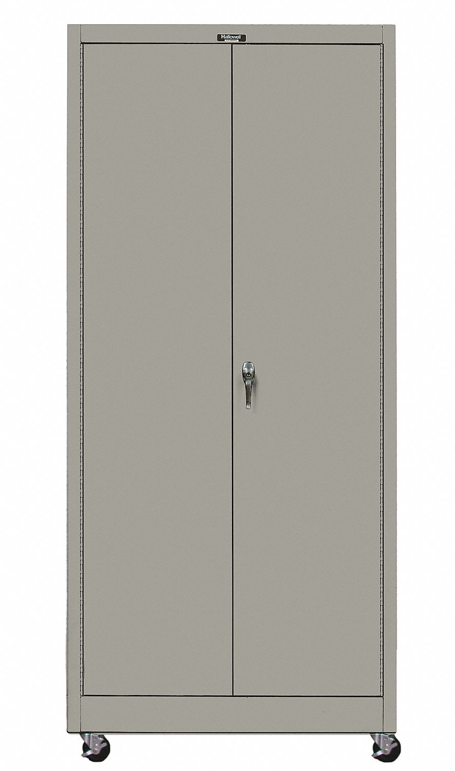 STORAGE CABINET, CASTERS, 48 X 24 X 72 IN, SWING, KEYED, 4 SHELVES, ADJUSTABLE, GREY, STEEL