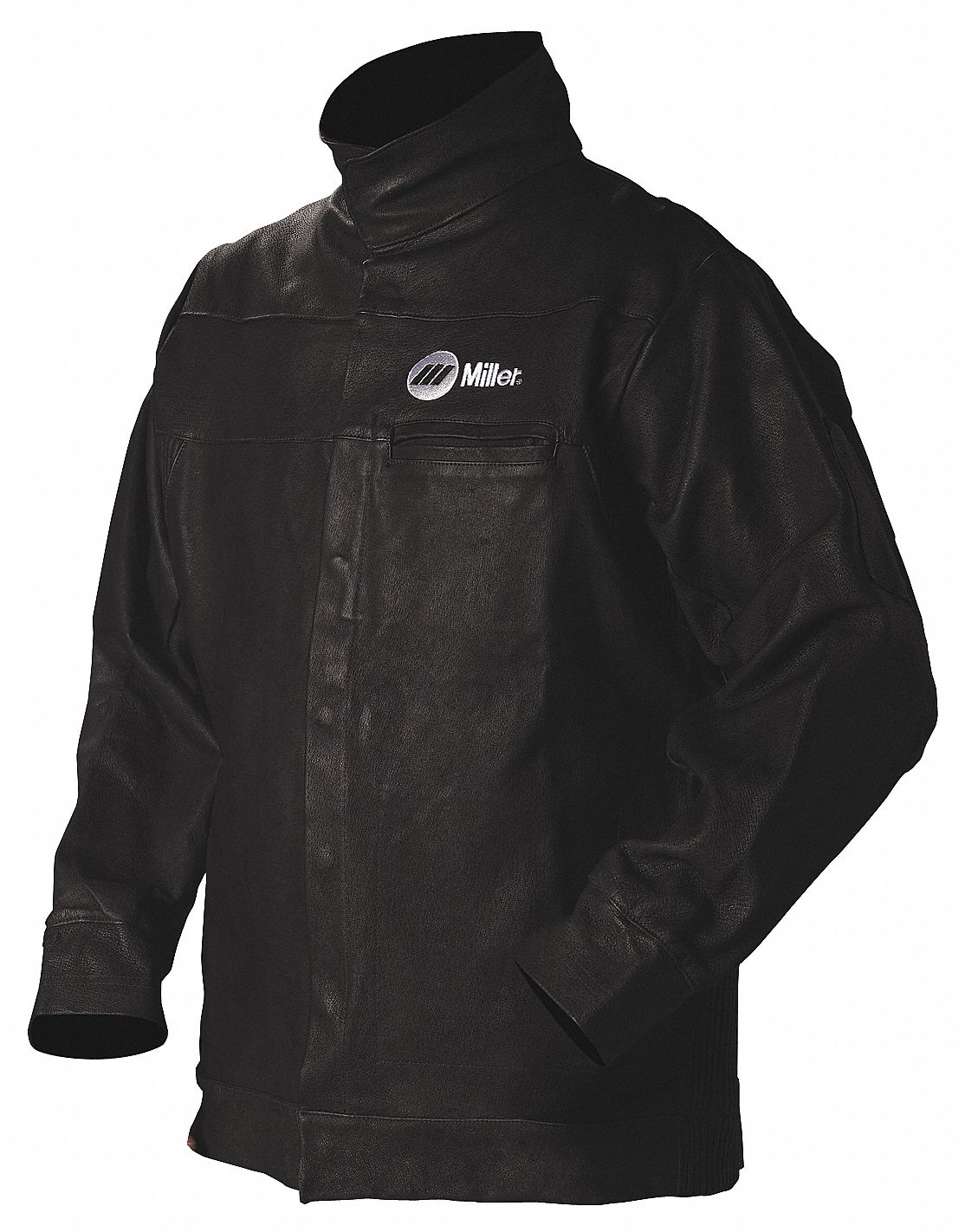 MEN'S WELDING JACKET, 2 OZ PIGSKIN, BLACK, SNAPS, POCKETS, XL, 30 IN L