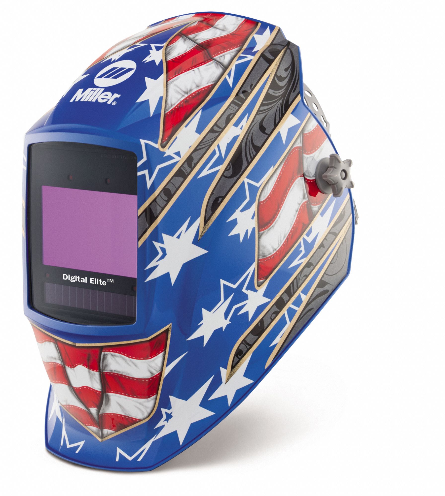 MILLER ELECTRIC Welding Helmet: Auto-Darkening, 4 Arc Sensors, Blue ...