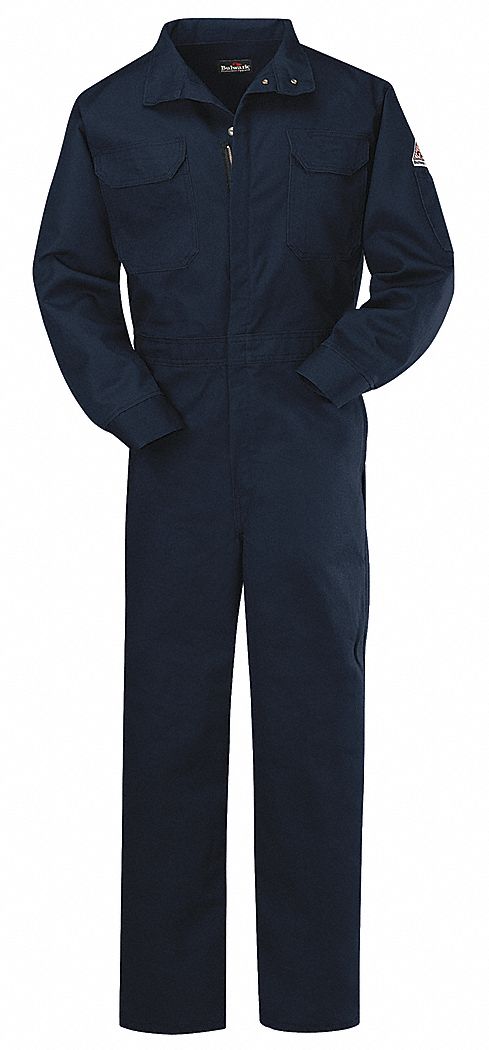 Flame-Resistant Coverall, Navy, 38 In