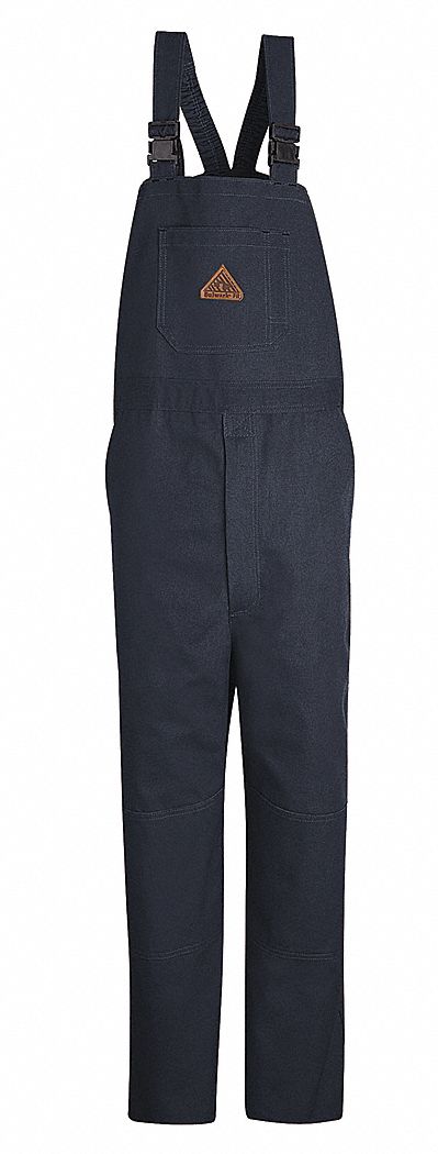 Bib Overalls: 16 cal/sq cm ATPV, 2, 44 1/2 in Max Waist Size, 31 in Inseam, Regular, Navy