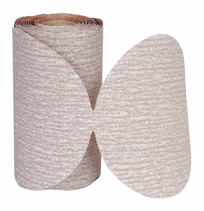 PSA Sanding Disc Roll: 5 in Dia, Non-Vacuum, Aluminum Oxide, P240 Grit, B Wt Paper, A275OP, B