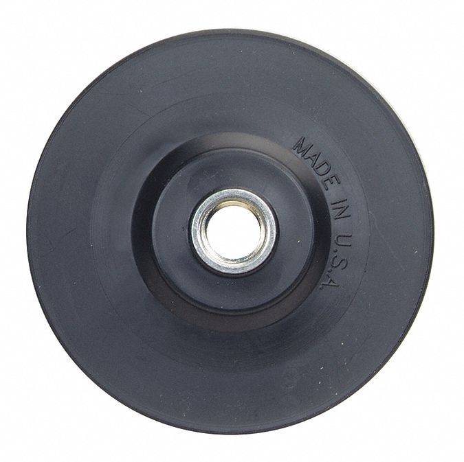 NORTON Disc Backup Pad 7 in Disc Dia, Threaded Shaft, 8,600 RPM Max