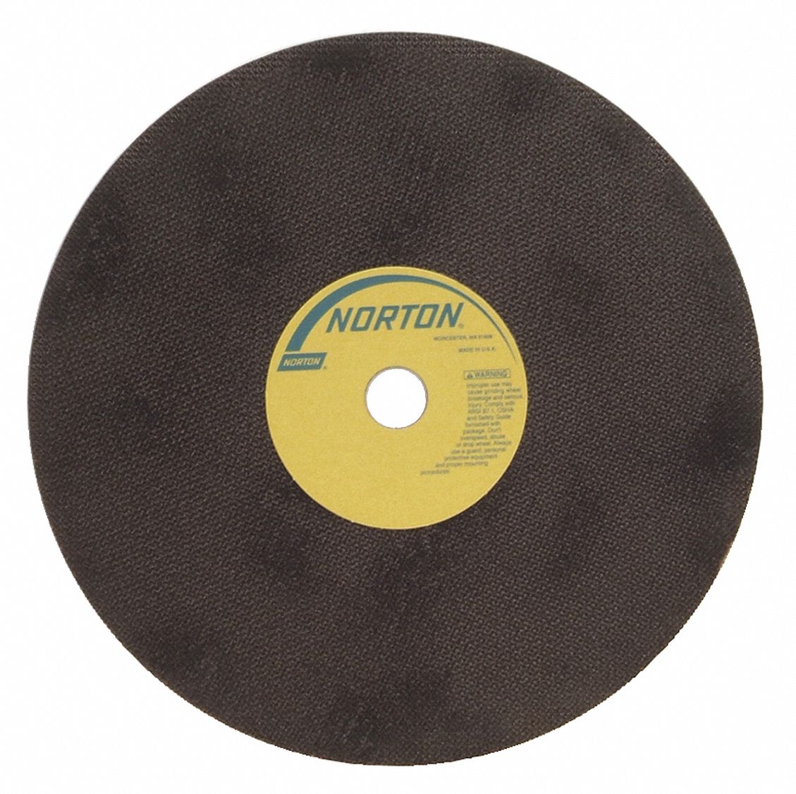 ABRASIVE CUT-OFF WHEEL, TYPE 1, 12 IN X 0.06 IN X 1 IN, A60-OBNA2, ALUMINUM OXIDE