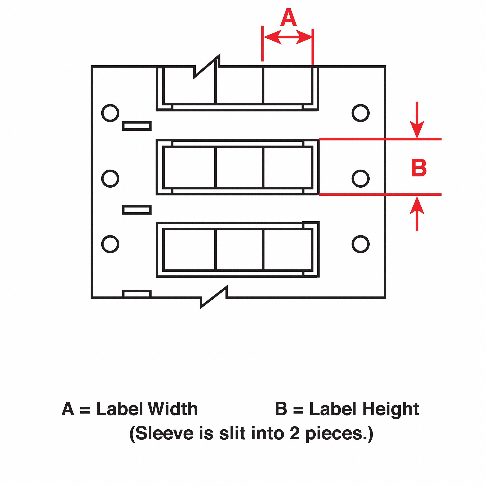 3/16 in x 43/64 in, Polyolefin, Precut Label Roll - 34CF54