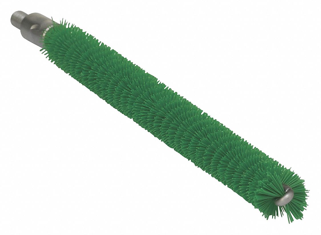 TUBE AND VALVE BRUSH, POLYESTER BRISTLE, GREEN, 0.47 IN BRUSH DIAMETER, 6⅝ IN BRUSH L