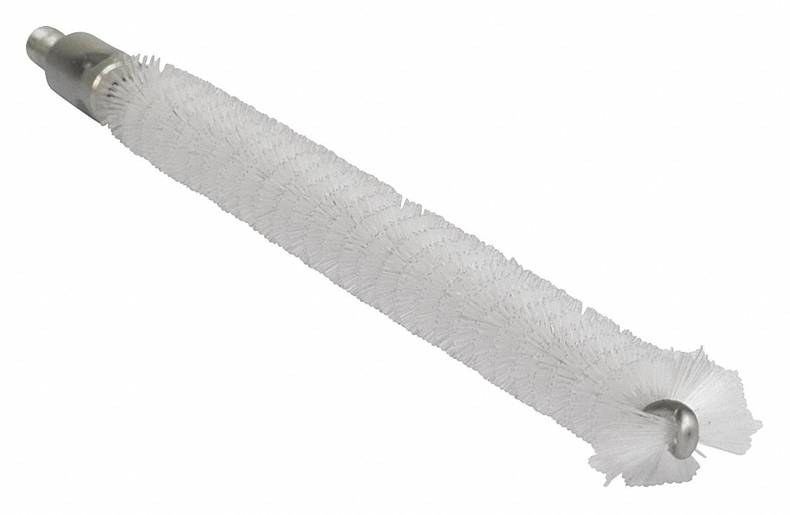 TUBE AND VALVE BRUSH, POLYESTER BRISTLE, WHITE, 0.47 IN BRUSH DIAMETER, 6⅝ IN BRUSH L