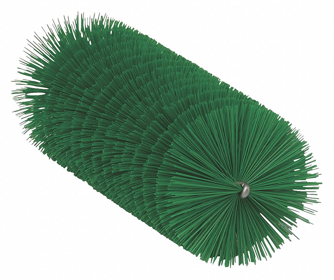 Tube and Valve Brush: Polyester Bristle, Green, 2.36 in Brush Dia, 6 1/2 in Brush Lg