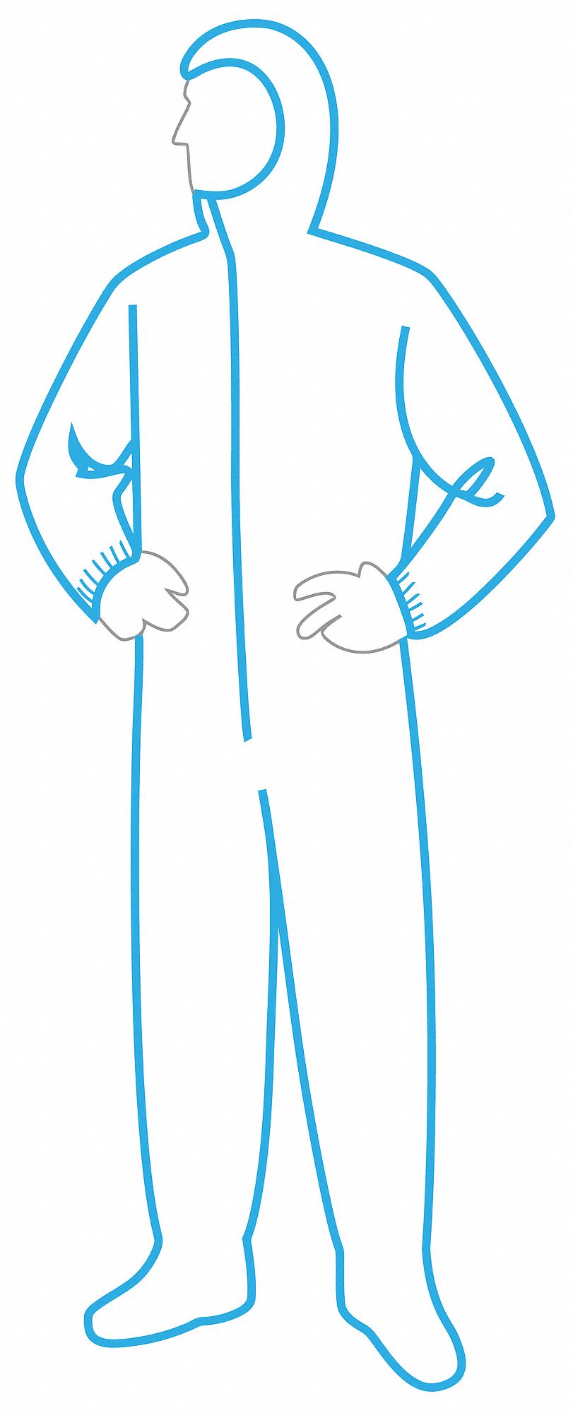 Hooded Disposable Coveralls, 2XL, Wht, PK25