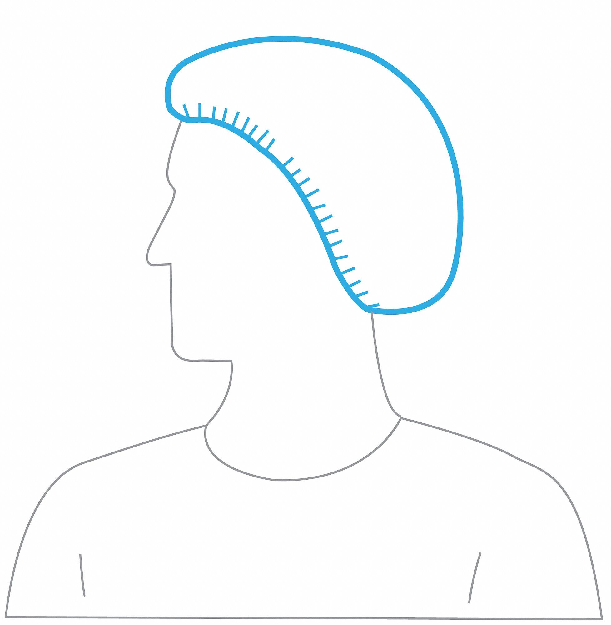 Bouffant Cap, White, 21 in. dia., PK1000