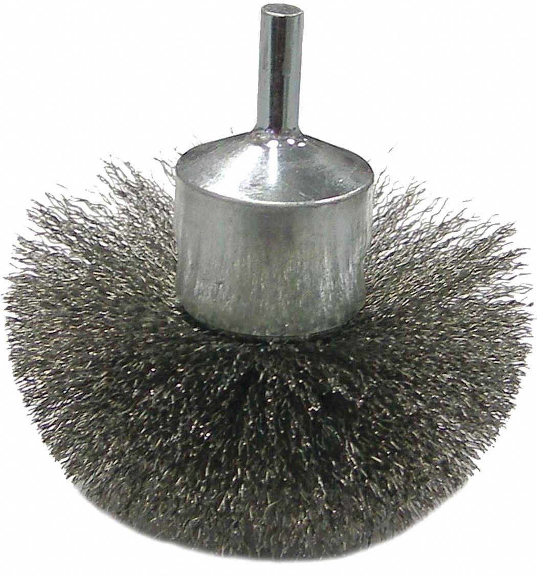 WEILER, 3 in Brush Dia., 1/4 in Abrasive Shank Size, End Brush 34CP55