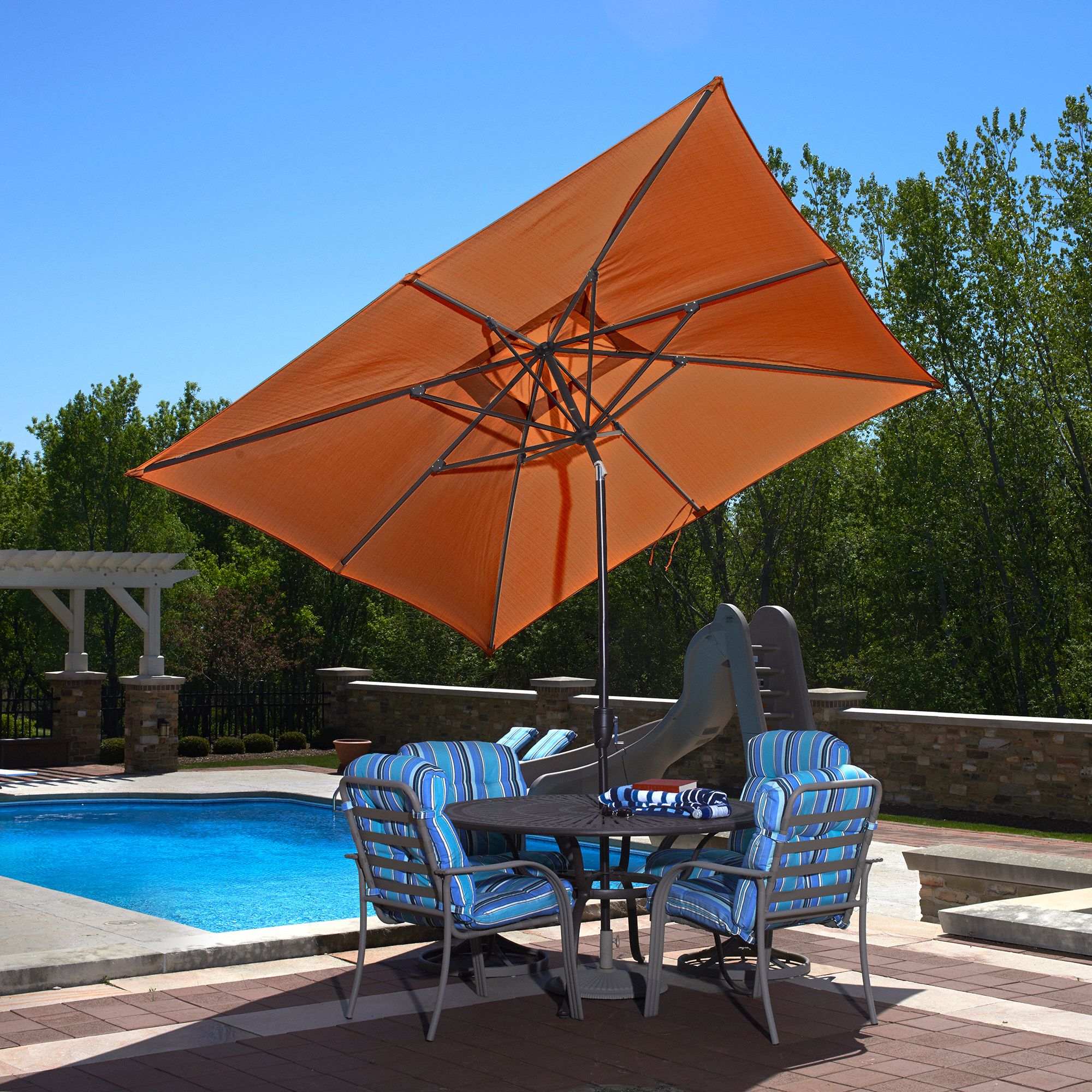 Island Umbrella Auto Tilt Market Umbrella 8 Ft X 10 Ft 34cr20 Nu5448tc Grainger