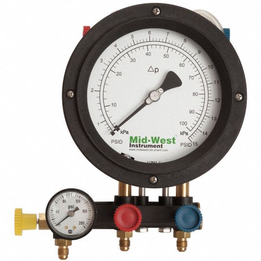 MIDWEST INSTRUMENT Backflow Preventer Test Kit, 5 Valve, Includes: (3 ...