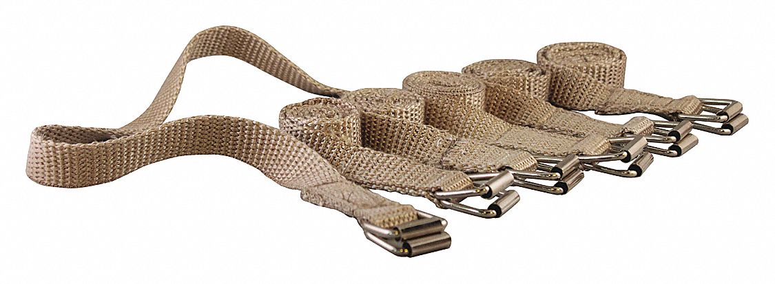 STRAPS WITH BUCKLES: 0.125 IN THICK, TAN, STRAPS WITH BUCKLE, WOVEN FIBERGLASS