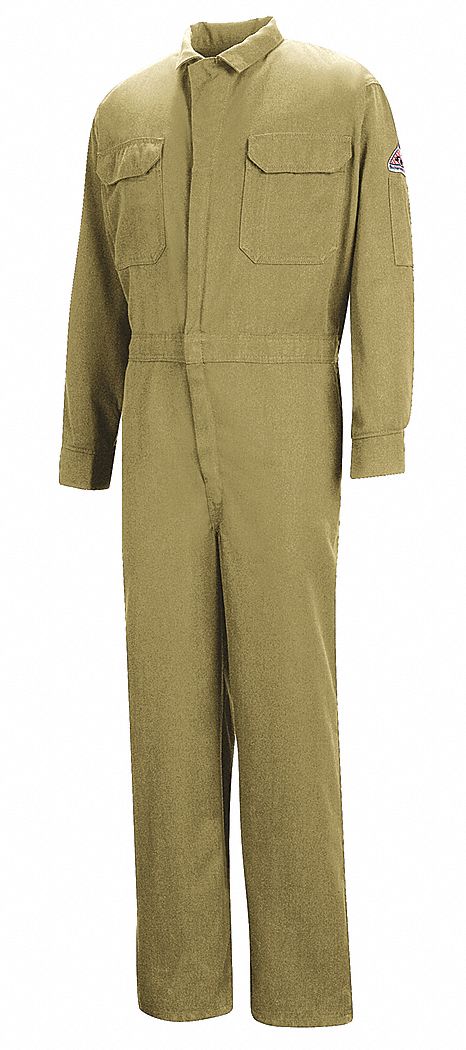 Flame-Resistant Coverall, Khaki, 38 In