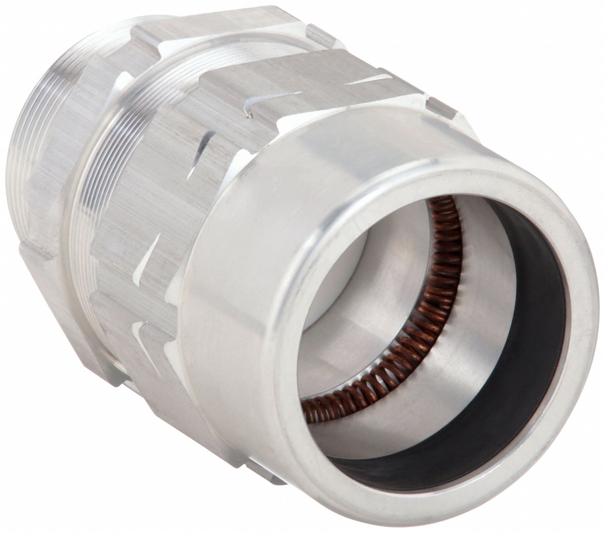 Liquid-Tight Conduit Fitting: Aluminum, 2 in Trade Size, Non-Insulated, Straight