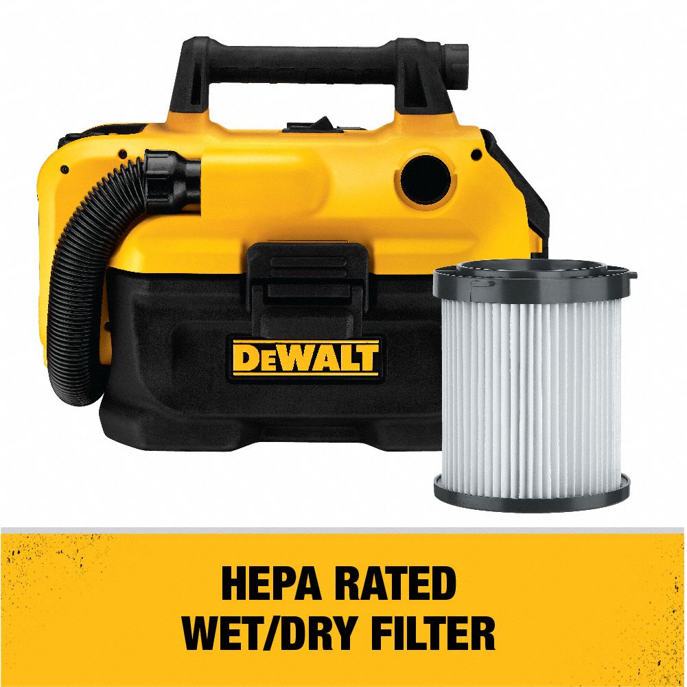 DEWALT Portable Shop Vacuum 2 gal Tank Size, Plastic, 1 1/4 in Vacuum