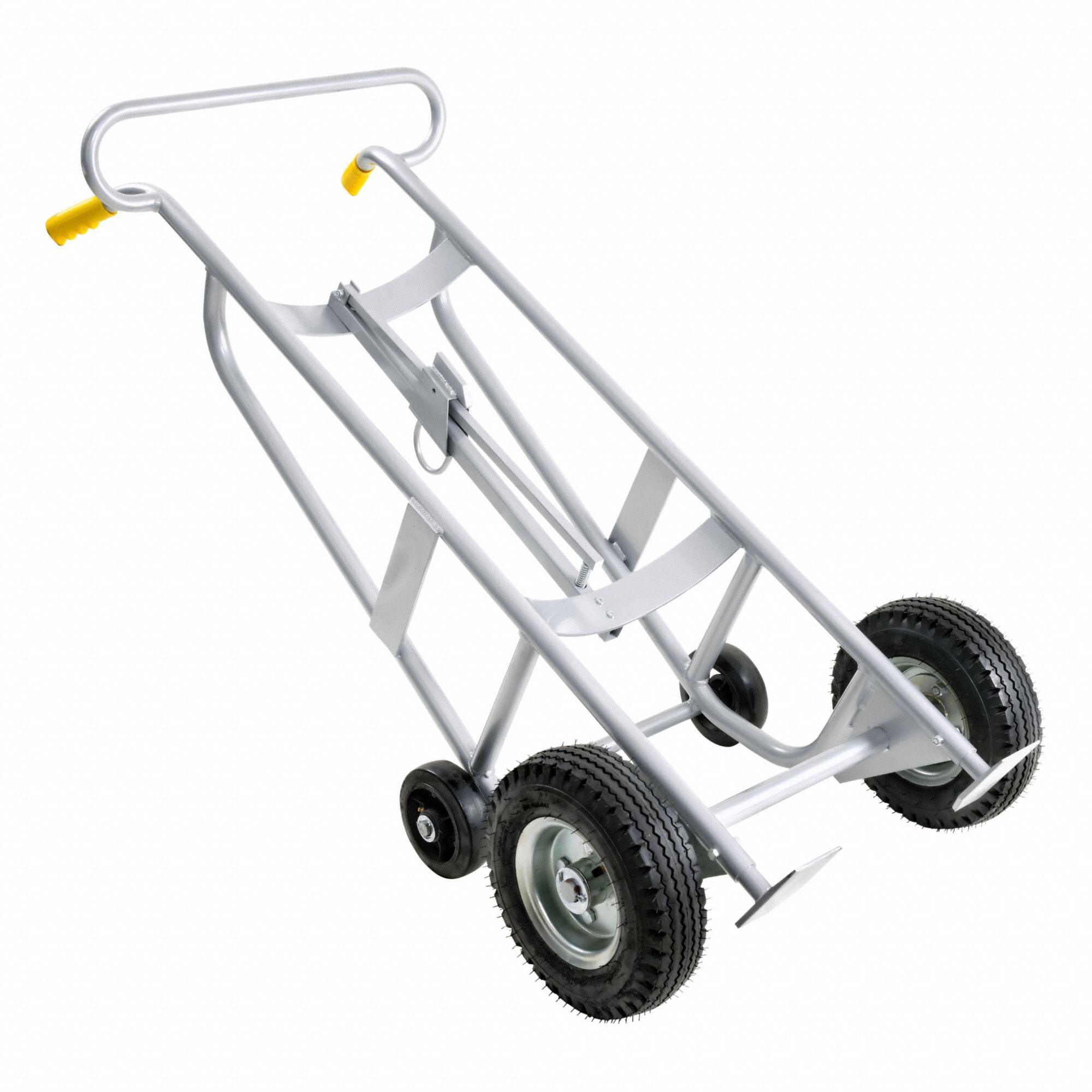 DRUM HAND TRUCK, ERGONOMIC TILT, BACK CORROSION, RESISTANT ALUMINUM FRAME, 30 TO 85 GAL, 58 IN H