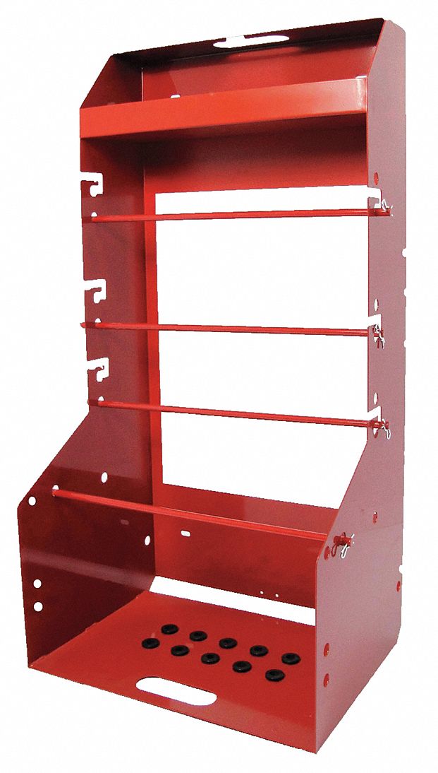 Reel Rack: 4 Spindles, 22 in x 16 in x 45 in, Steel, Powder Coated, 4 Spindles