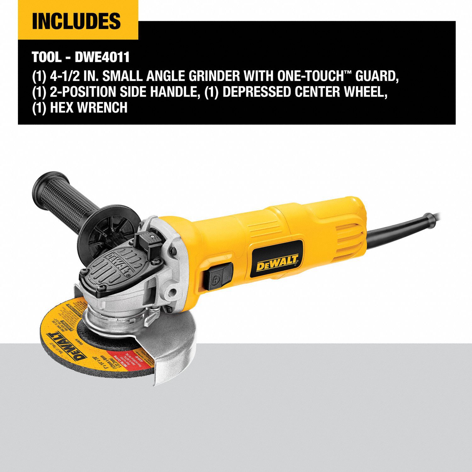 DEWALT Angle Grinder 7 A, 12,000 RPM Max. Speed, Slide, Adj Guard/Lock