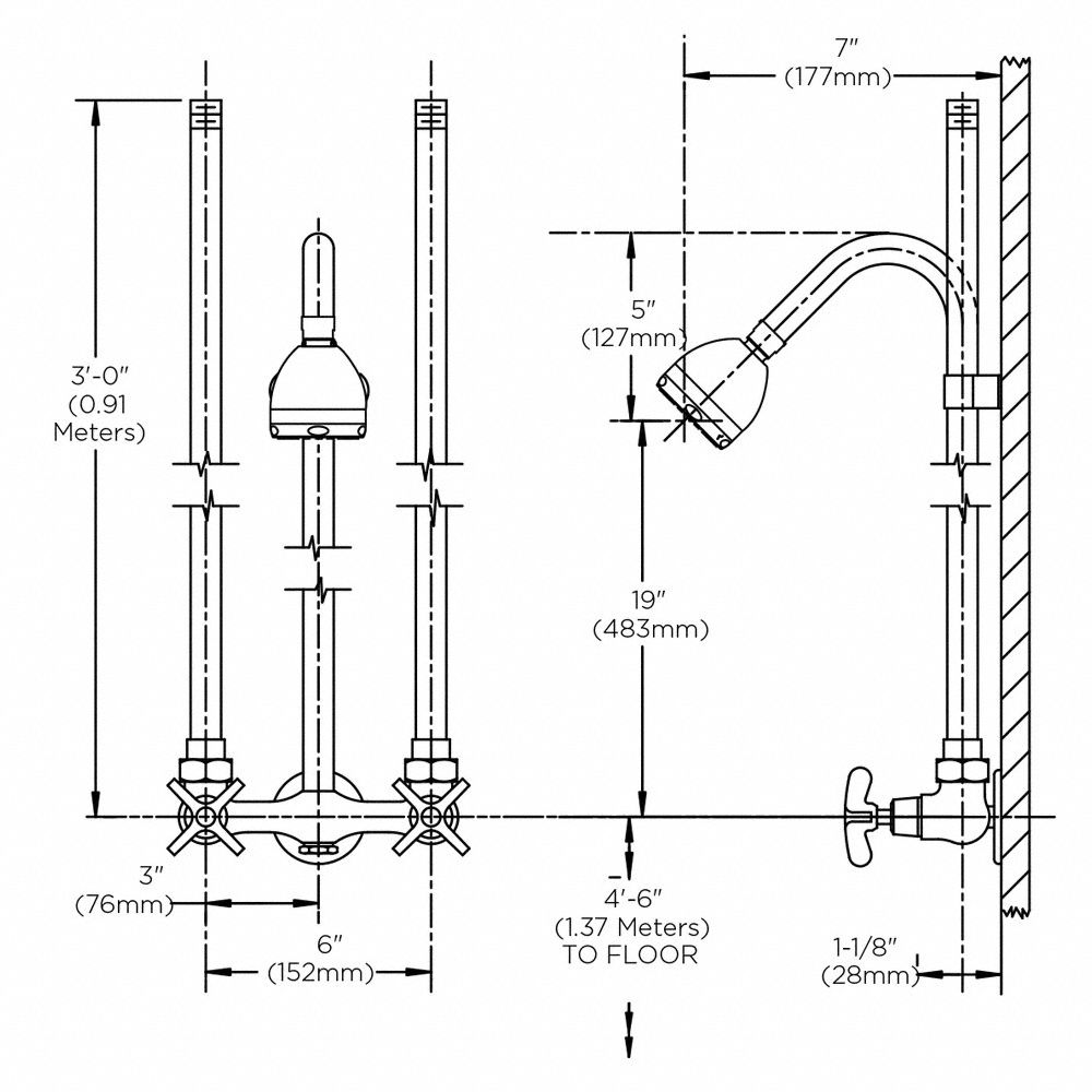 SPEAKMAN Speakman, Wall Mounted, Showerhead Kit, 2 gpm, Chrome 34D894SC1210AF Grainger