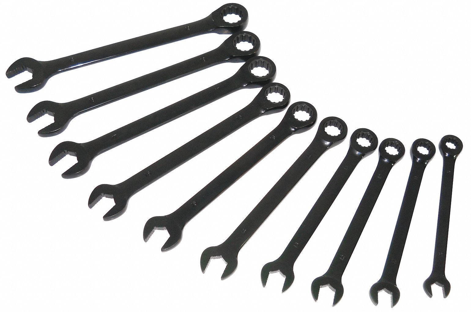 Ratcheting Wrench Set, Black Chrome Grainger