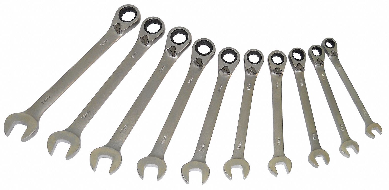 Ratcheting Wrench Set, Satin - Grainger