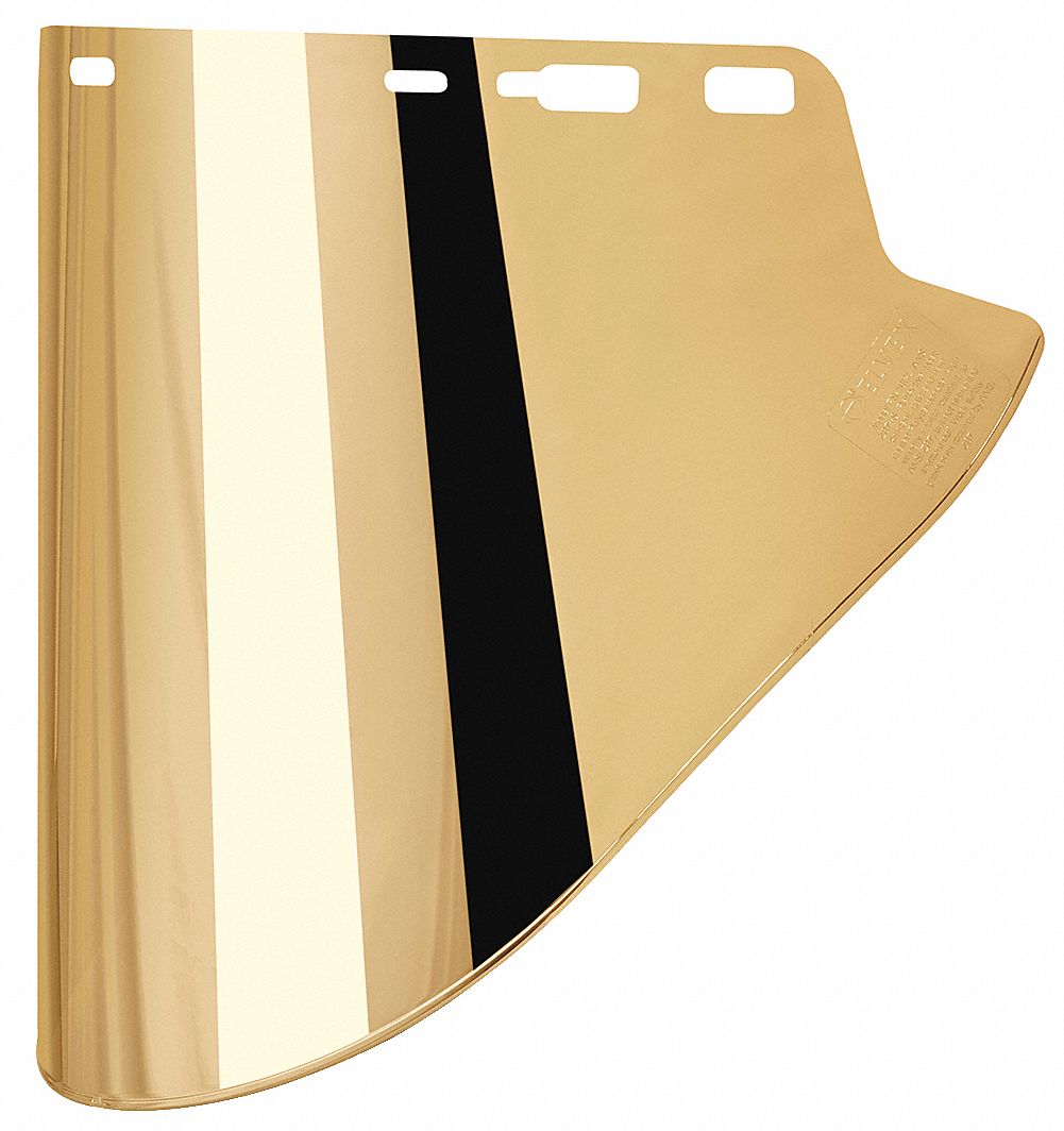 ELVEX Faceshield Visor Gold, AntiScratch, Polycarbonate, 10 in Visor Ht, 18 1/2 in Visor Wd