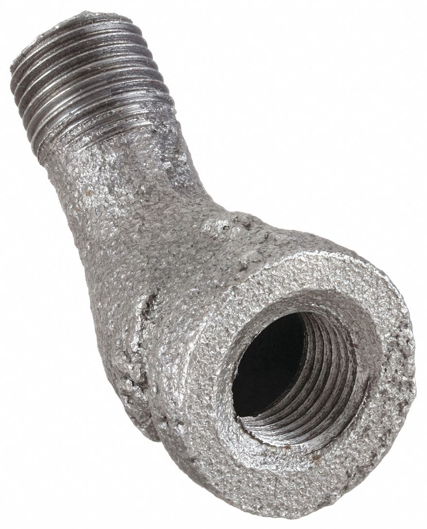 45 °  STREET ELBOW: MALLEABLE IRON, ⅛ IN X ⅛ IN FITTING PIPE SIZE, FEMALE NPT X MALE NPT