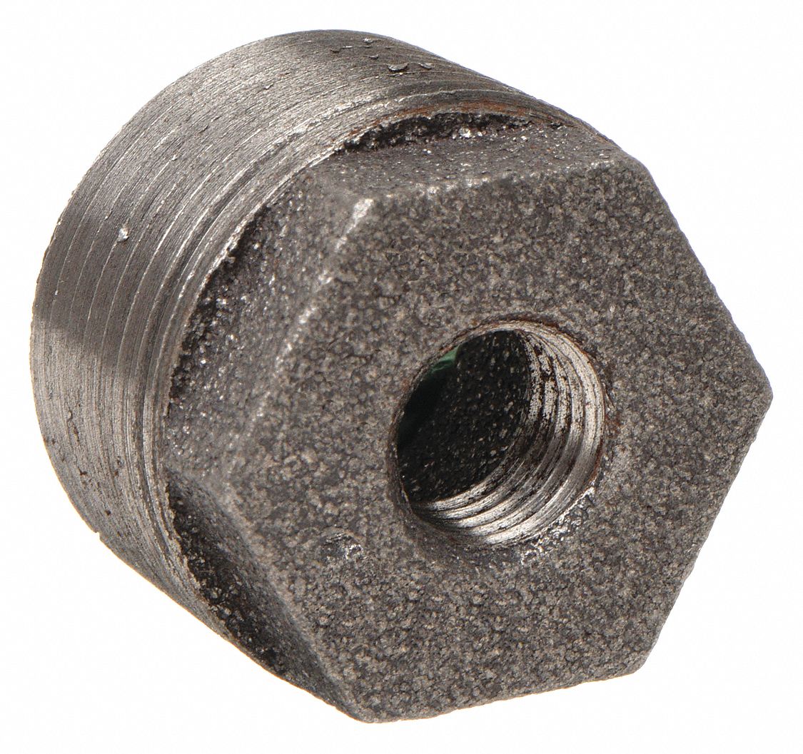 HEX BUSHING: MALLEABLE IRON, 1 IN X ¼ IN FITTING, MALE NPT X FEMALE NPT, CLASS 150