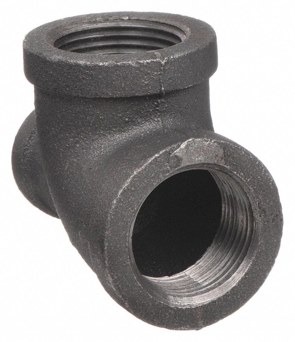 REDUCING TEE: MALLEABLE IRON, 2 IN X ¾ IN X 2 IN FITTING PIPE SIZE, CLASS 150