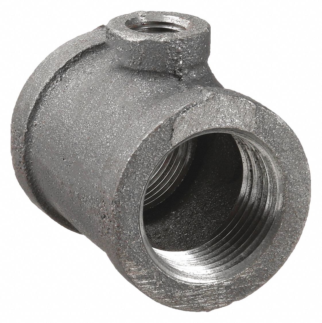 REDUCING TEE: MALLEABLE IRON, 1 IN X 1 IN X ½ IN FITTING PIPE SIZE, CLASS 150