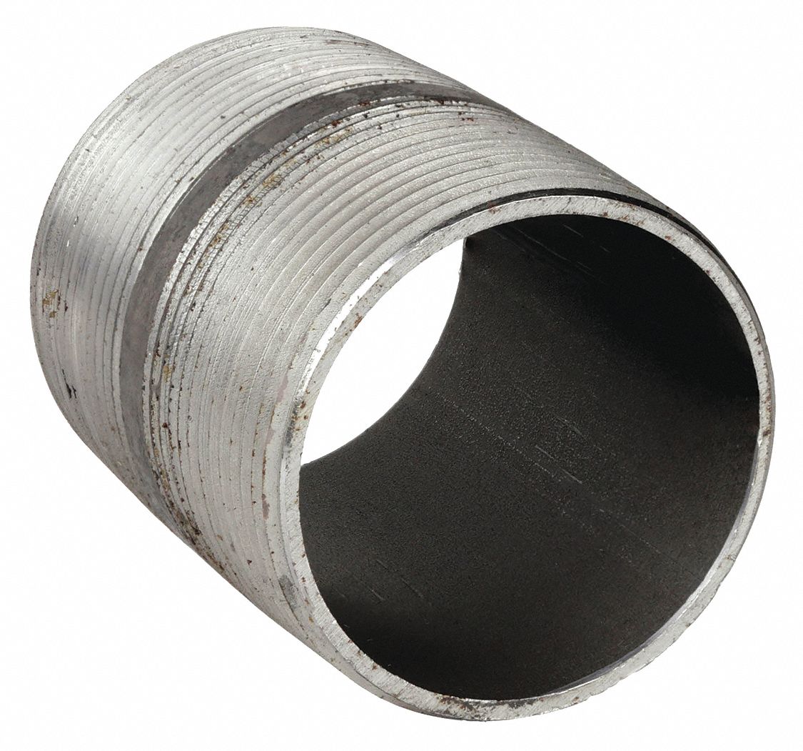 NIPPLE: BLACK ANODIZED STEEL, 3 IN NOMINAL PIPE SIZE, 5½ IN L, BOTH ENDS THREADED, WELDED