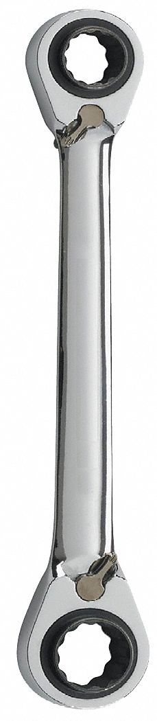 Box End Wrench: Alloy Steel, Chrome, 1/2 in_3/8 in_5/16 in_7/16 in Head Size, Std