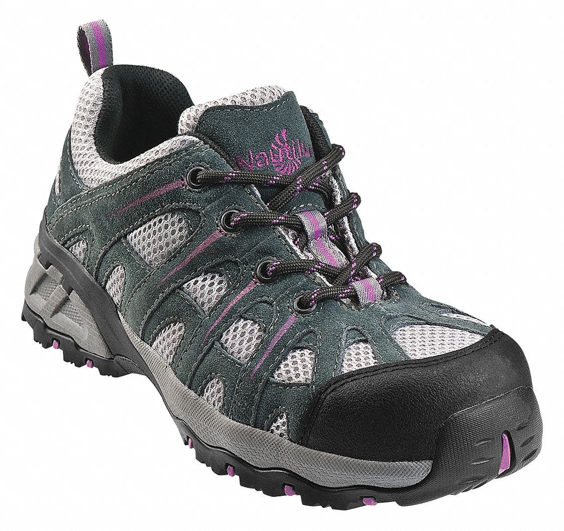 Athletic Shoe, 6, W, Women's, Gray/Lavender, Composite Toe Type, 1 PR ...