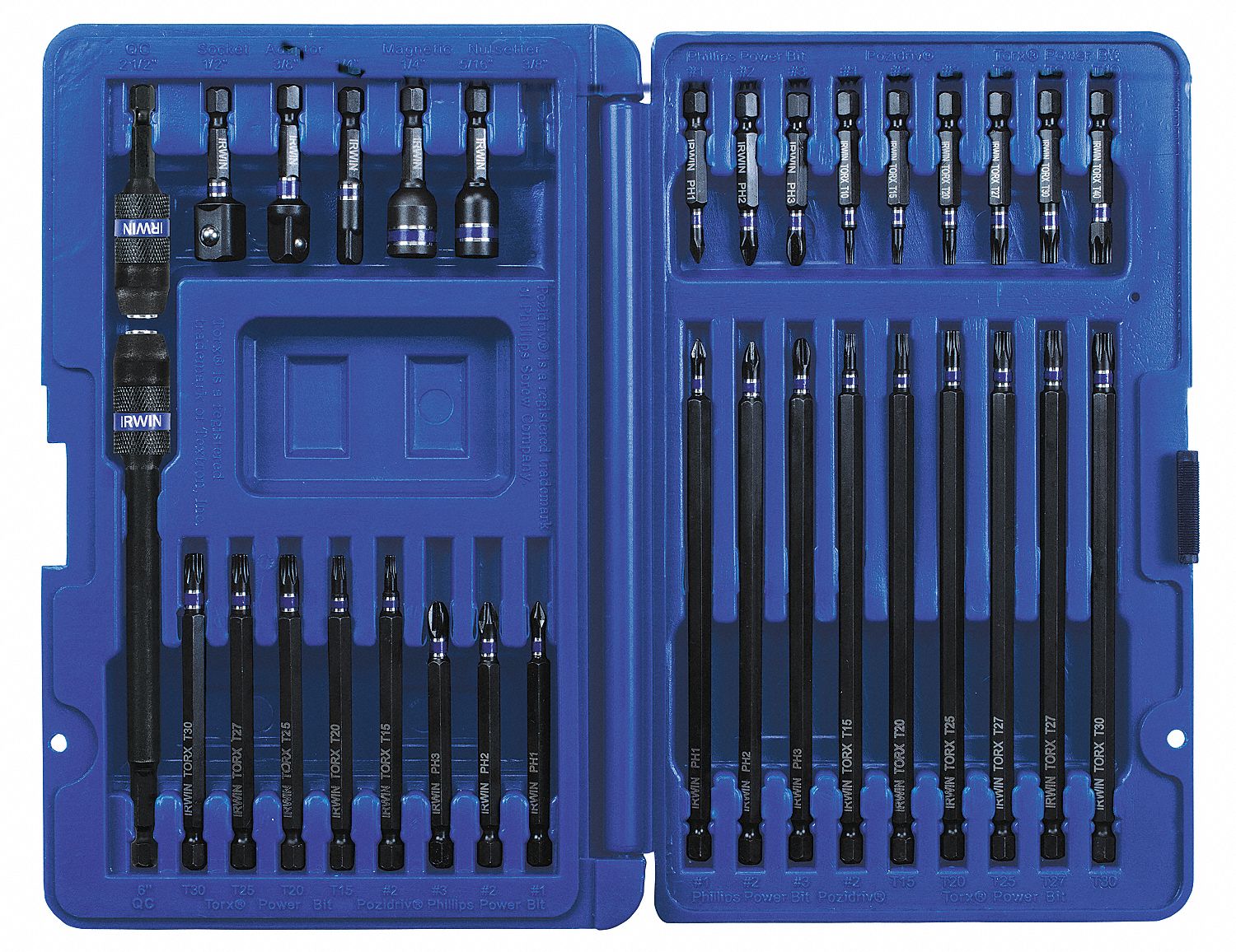 IRWIN, Insert Bit Set, 34 No. of Pieces, Insert Bit Set - 55KH95