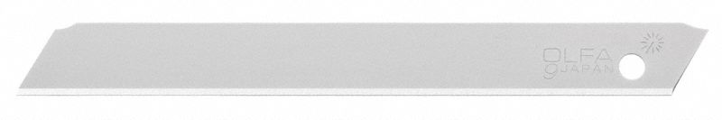 Utility Blade: 3 5/16 in Blade Lg, 1/4 in Blade Wd, 0.014 in Blade Thick, Steel, 10 PK
