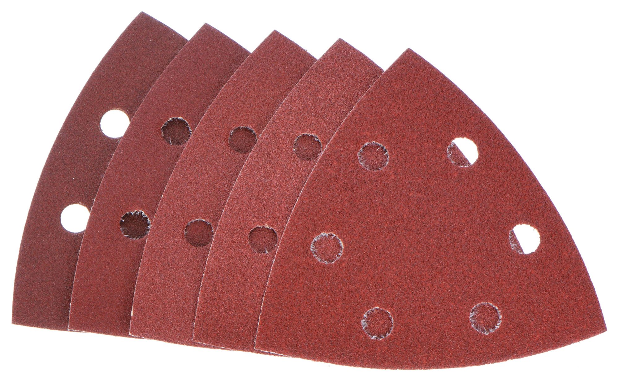 Sanding Sheet Set: 3 3/4 in Wd, 80_100_120_150_180 Grit, 10 Sheets, Sanding Sheet Set