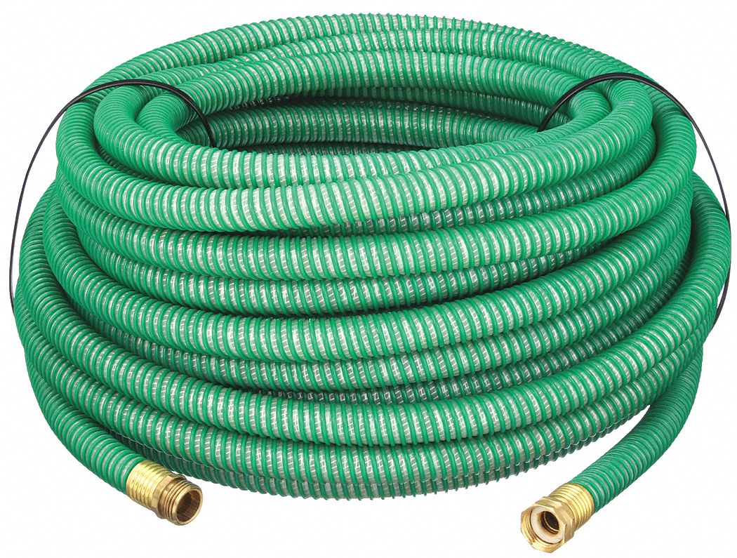 Water Hose: TPE, 5/8 in Inside Dia., 100 ft Lg, 5/8 in MGHT x 5/8 in MGHT, Green