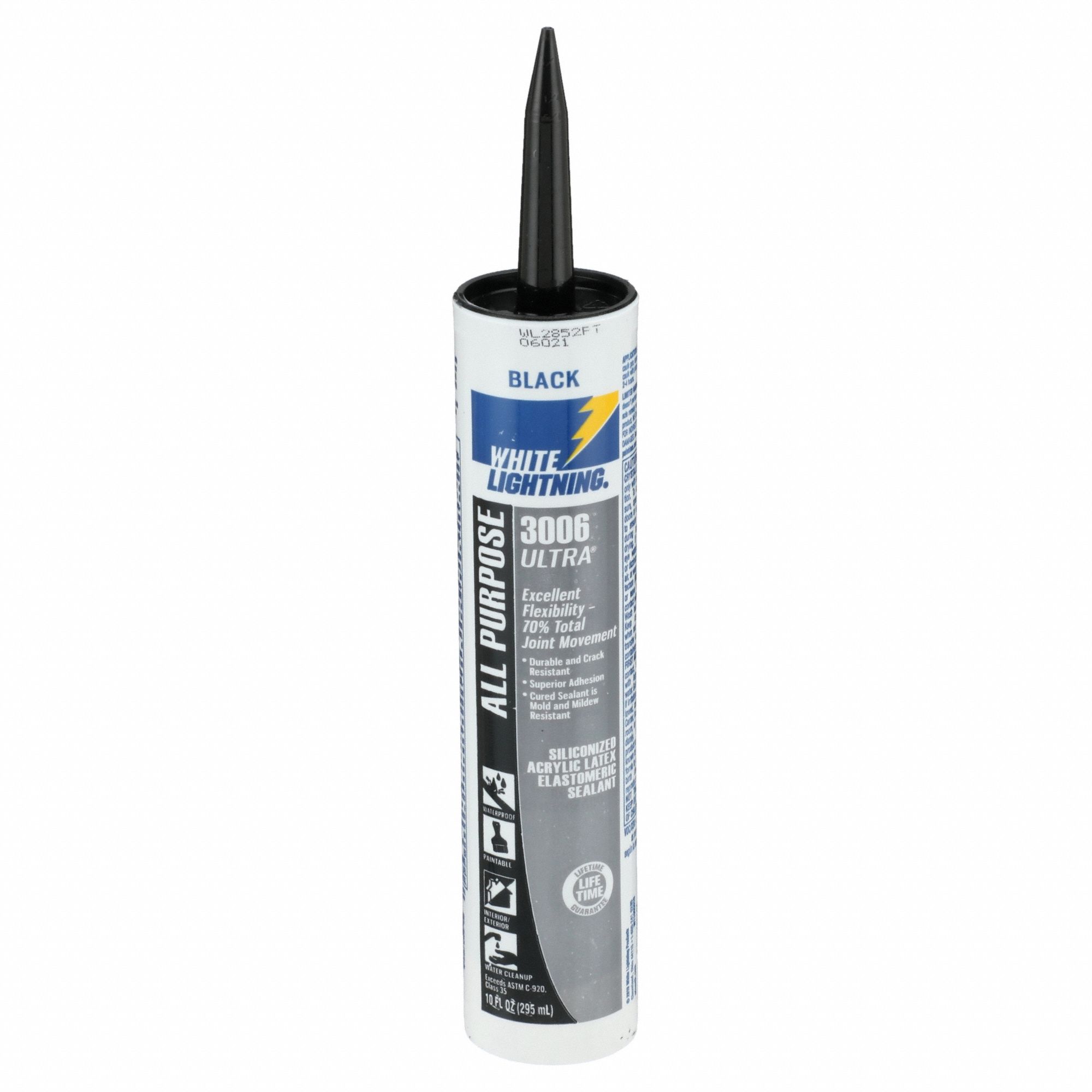 Hybrid Sealant: 3006 Ultra, Black, 10 oz Container Size, Cartridge
