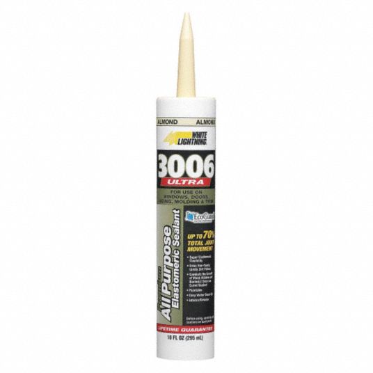 WHITE LIGHTNING Almond Caulk, Acrylic, 10.0 oz Cartridge