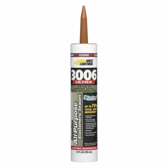 WHITE LIGHTNING Cedar Caulk, Acrylic, 10.0 oz Cartridge 34FW71