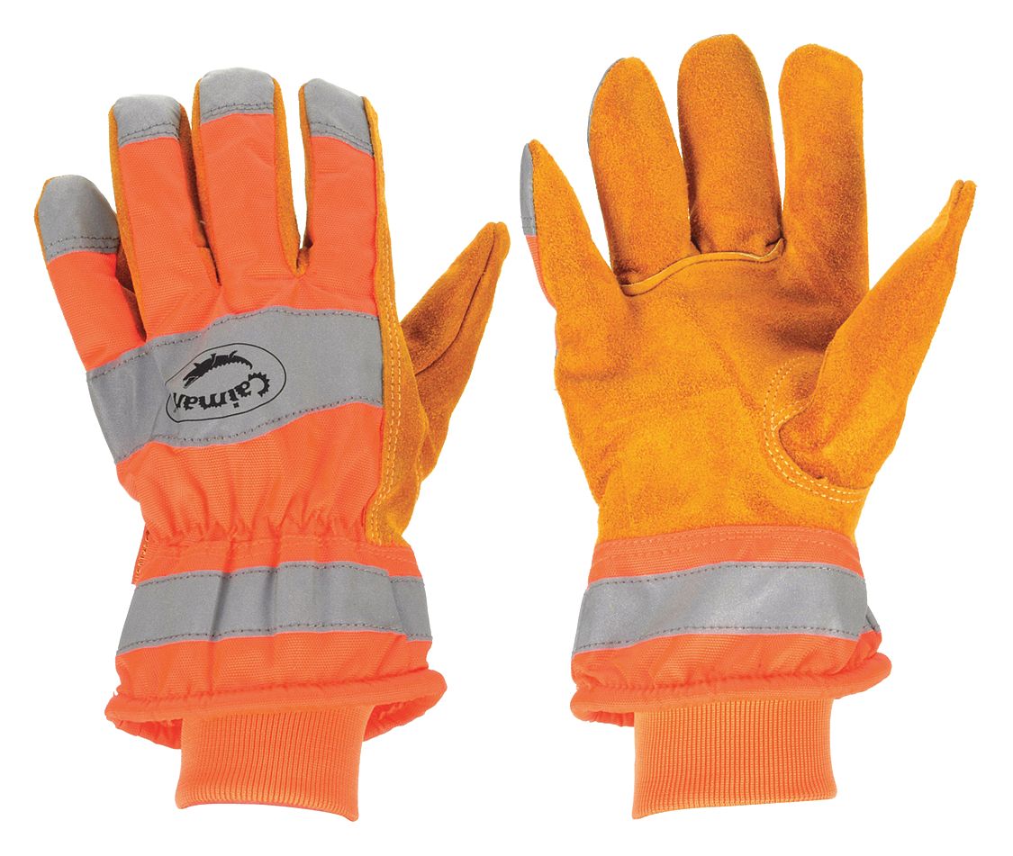 LEATHER GLOVES, XL (10), COW SPLIT LEATHER PREMIUM, FULL FINGER, FLEECE