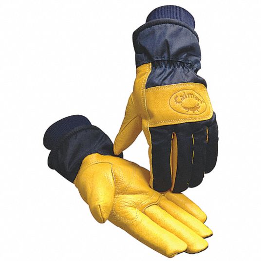 CAIMAN Cold Protection Gloves, Navy/Gold, PR 34FW8013544 Grainger